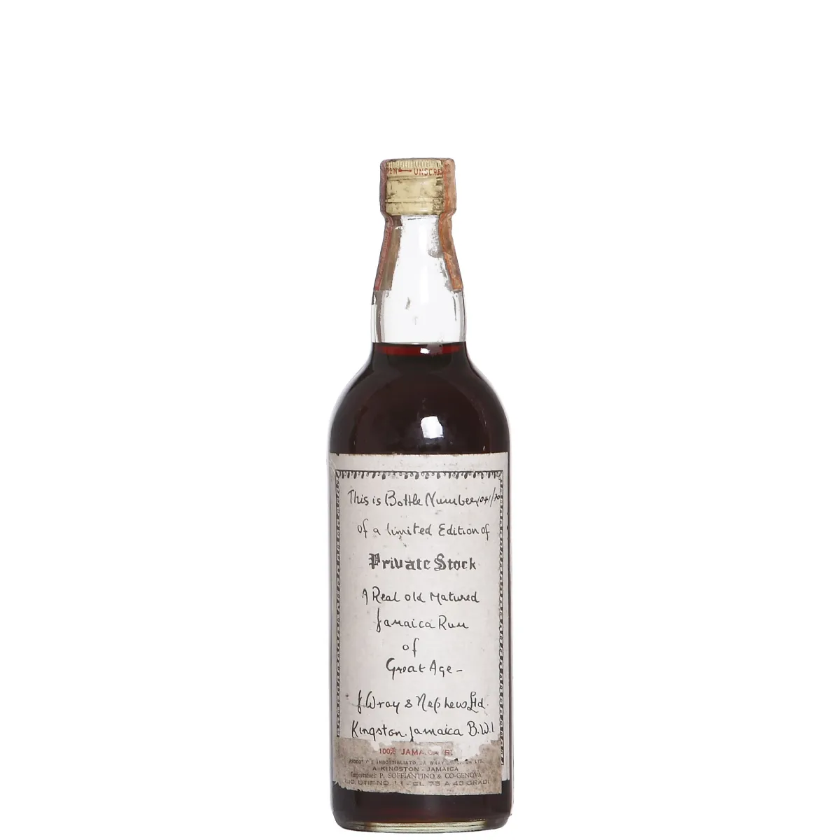 Wray & Nephew Private Stock bottled in the 1960/1970s