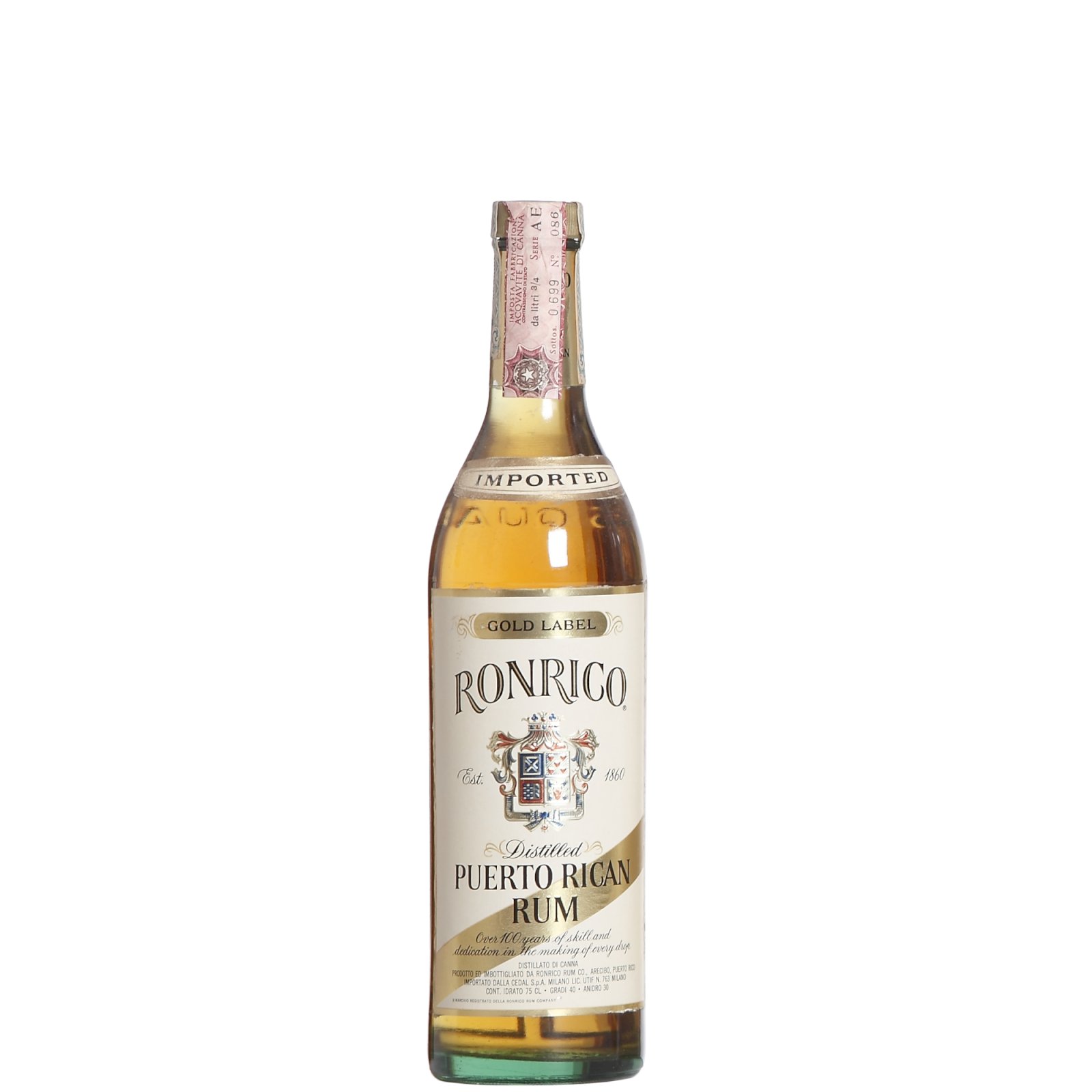 Ronrico Gold Label bottled in the 1970s