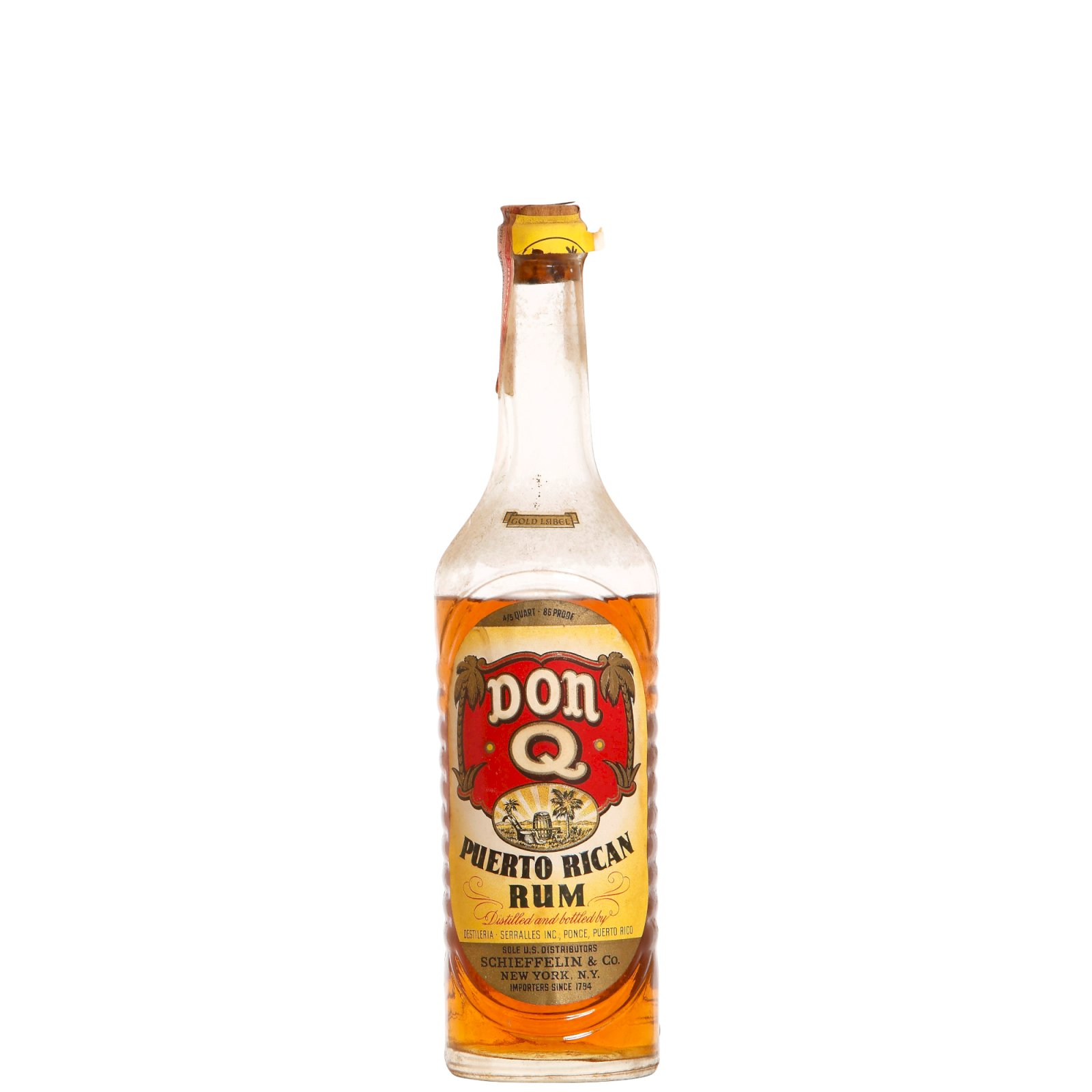 Don Q Gold Label bottled in the 1940 1950